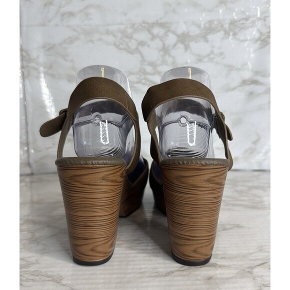 Pierre Dumas Shoes Womens Size 8.5 Brown Mary Jane Block Heel Faux Wood platform - Picture 7 of 10